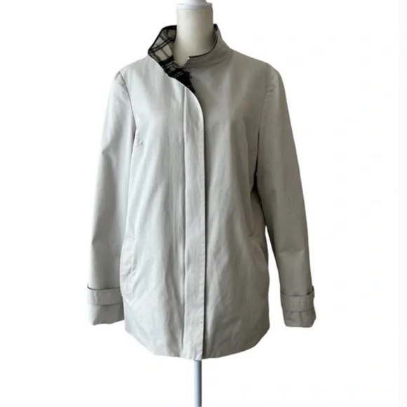 L’AGENCE plaid lined all weather JACKET COAT 6 - Picture 1 of 7